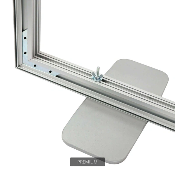 SEG Free-Standing Display - Premium - Detail Frame Bottom Corner And Feet